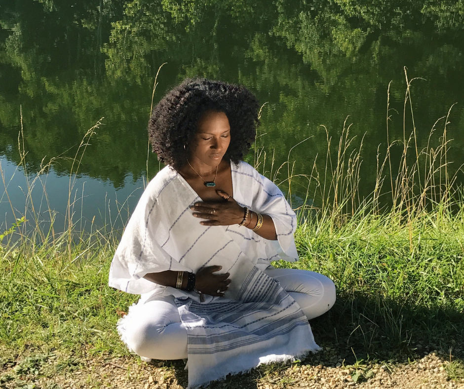 woman meditating