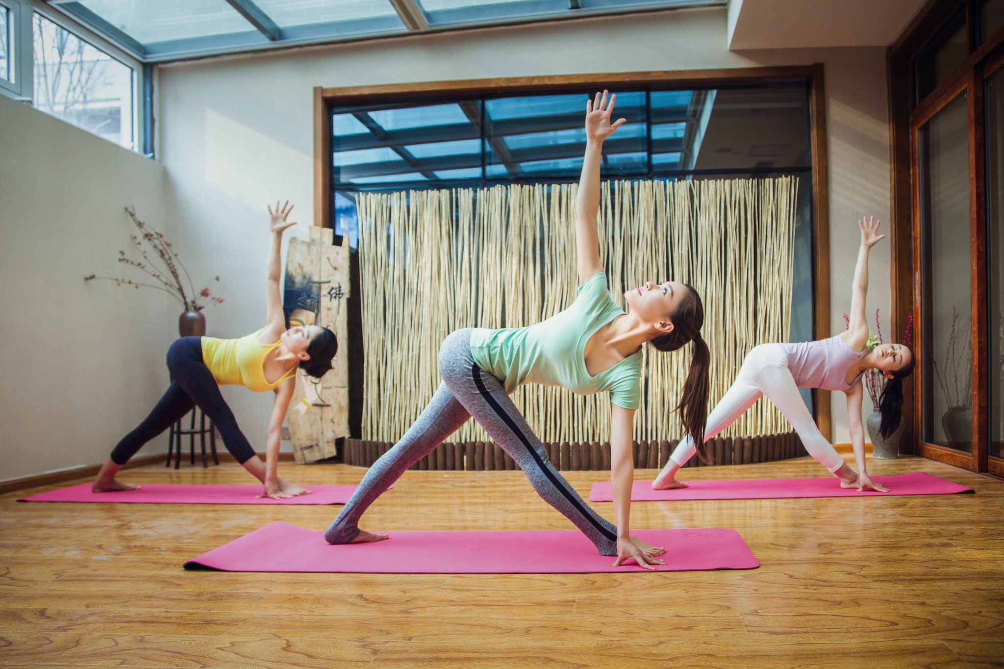 women doing yoga