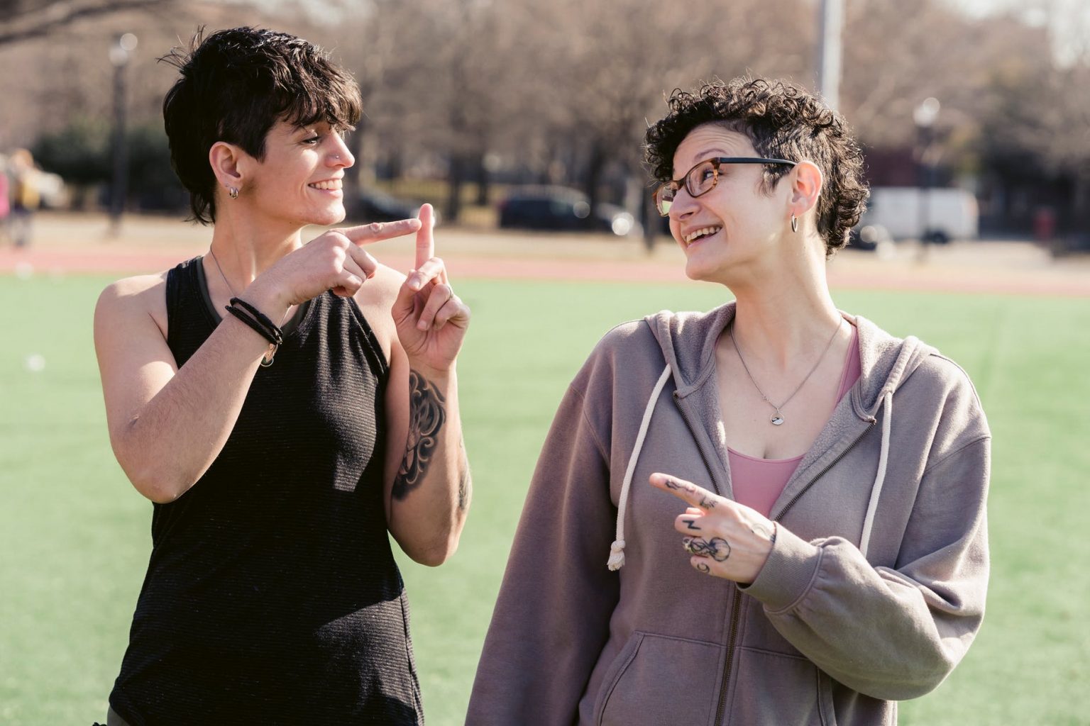women talking in sign language