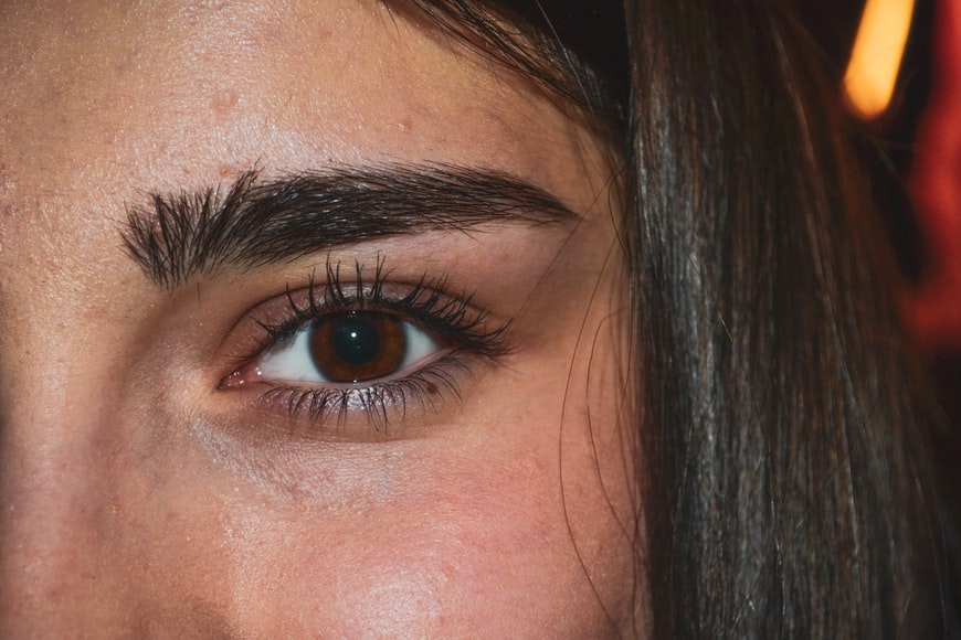 close up of eyebrows