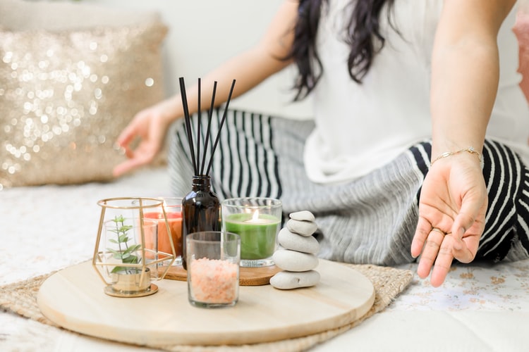 woman meditating