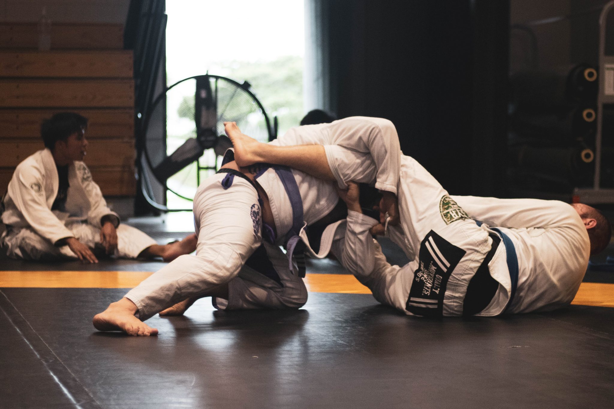 people sparring in martial arts studio