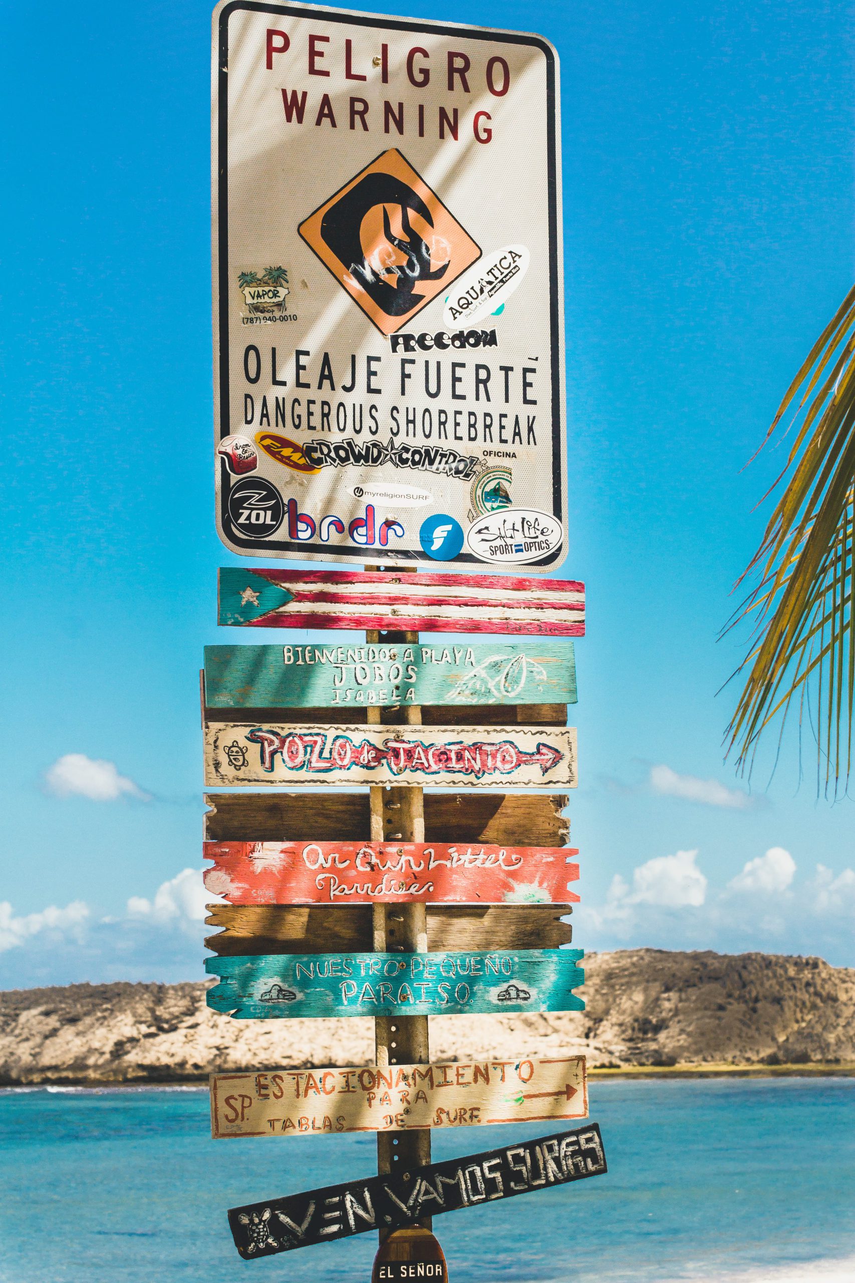 signs on a beach