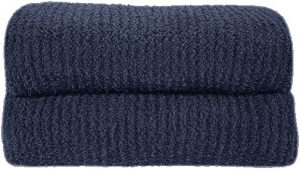 navy blue folded blankets