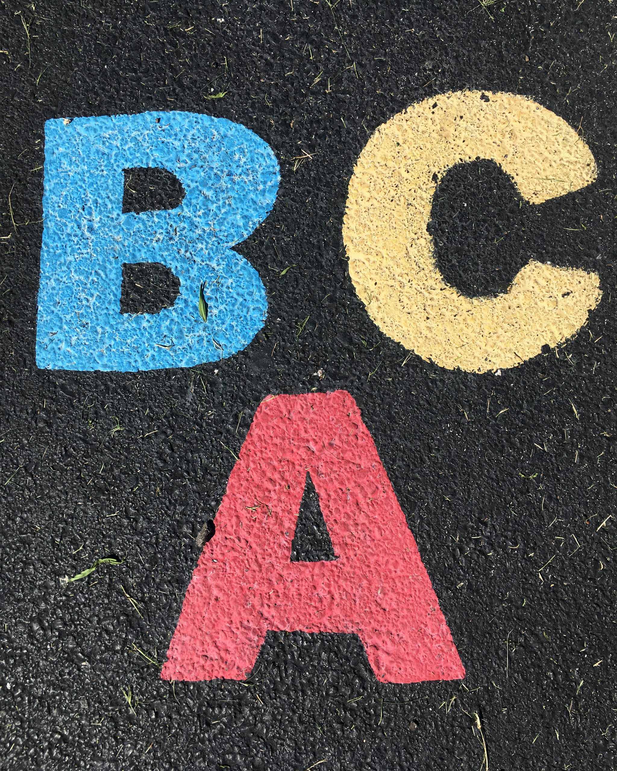 ABC written in chalk