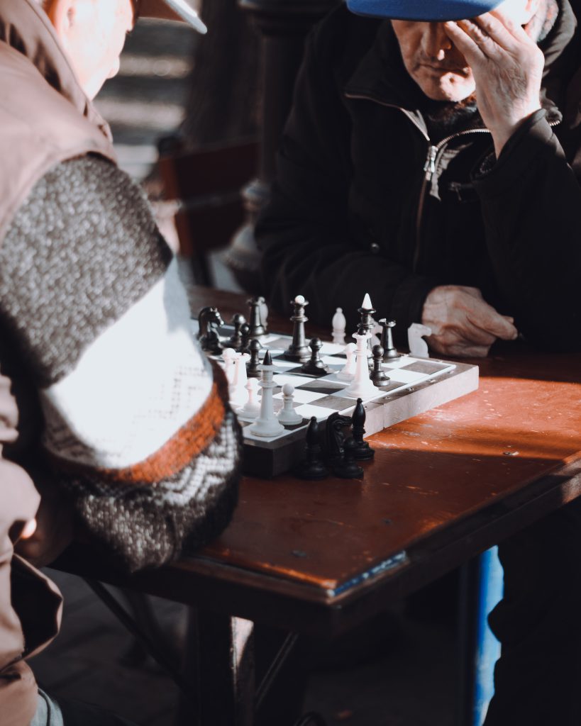 old men playing chess