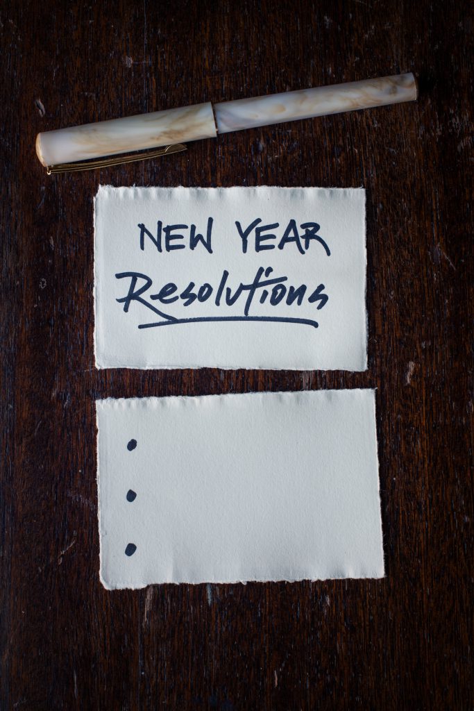 new years resolutions paper