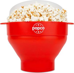 small red popcorn popping machine