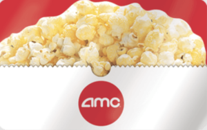 popcorn in a white bag with AMC logo