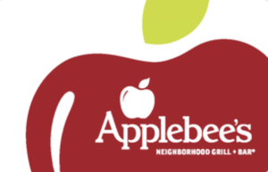 applebee's gift card with red apple and green leaf