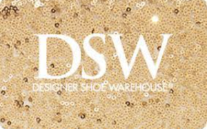 Gold sparkly DSW gift card