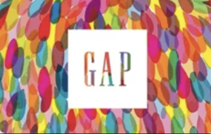 Multi-coloured GAP gift card