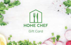 Home Chef gift card bordered by veggies
