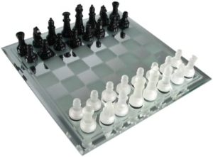 frosted glass chess set