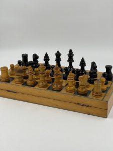 vintage wooden chess set