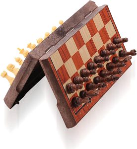 wooden folding chess set
